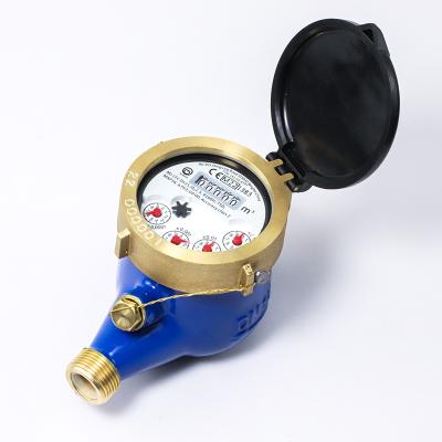 China Semi-dry/Liquid Filled Type Residential/Domestic Multi-jet Water Meter Class C With Brass Body/R80/R160 for sale