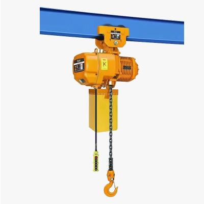 China Good Quality 1ton 2ton 5ton Crane Moving Type Manual Electric Hotels Trolley With Electric Chain Hoist for sale