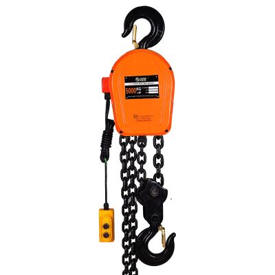 China Hollow Out 1 Ton 380V Custom Color DHS Type Copper Motor Hoisting Ring Chain Electric Hoist For Construction for sale