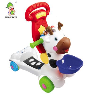 China Funny Educational Toy 3 in 1 Toddler Baby Walker Deer Music Fashion Scooter Free Wheel Strollers Ride on Car for Child for sale