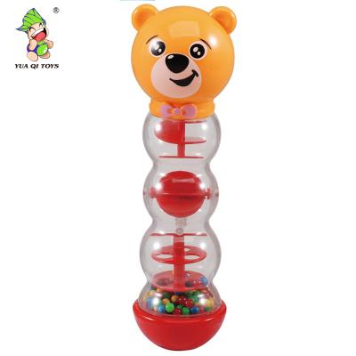 China Musical Toy Sensory Hourglass Bell Practicing Hand Shaking Baby Rattle Wholesale Toy for sale