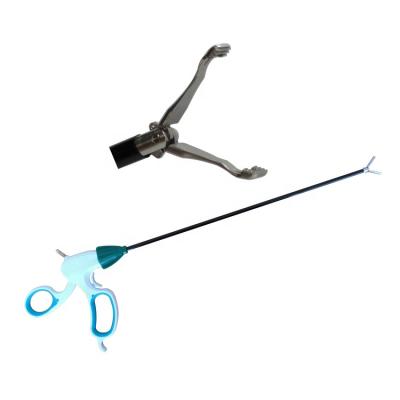 China Disposable Double Action 330mm Disposable Laparoscopic Grasping Forceps Opening Double Jaw With Ratchet for sale