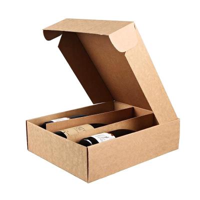 China Recycled Materials Paper Box Kraft Paper Wine Box Custom Size Logo Eco-friendly Customized Printing for sale