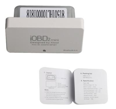 中国 iOSおよびアンドロイドのためのiOBD2 OBDII EOBDコード走査器のXtoolの小型診察道具Bluetooth 4.0 販売のため