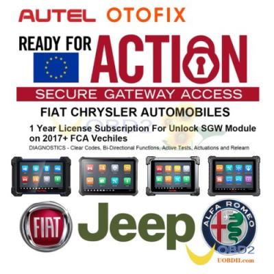 Κίνα [Ενεργοποίηση σε απευθείας σύνδεση] Autel European FCA Chrysler Fiat Alfa SGW Security Gateway Unlock Service για Autel / OTOFIX Tools προς πώληση