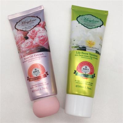 China New metal-tube-for-hand-cream 50g luxury hand cream tube 50ml round hand cream cosmetic colorful empty shiny tube for sale