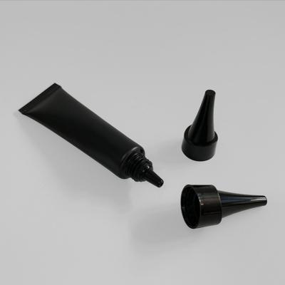 China 15g 15ml 0.5oz abl cosmetic black matte tube with nozzele abl tube factory laminated tube with spout for sale