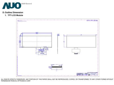 중국 12.3 inch 2400*900 High Resolution Bar Type LCD with Wide Temperature -30 to 85 ℃ 판매용