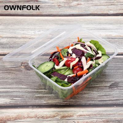 China OWNFOLK Rectangular Disposable Plastic Container PP Packing Use Take Out Food Container Plastic Lunch Box for sale