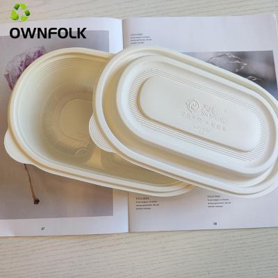 China Eco-Friendly Disposable Biodegradable Cornstarch Square Bento Packing Box Lunch Box OEM Take-Out Box for sale