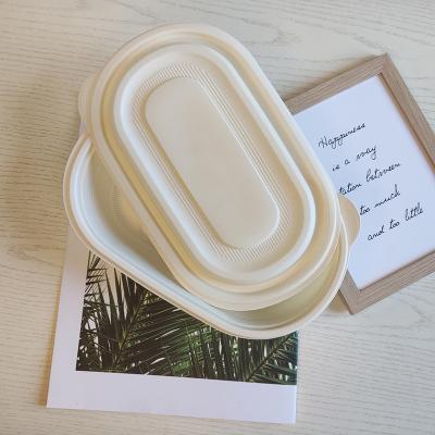 China OEM Biodegradable Biodegradable Bagasse Takeout Food Environmental Protection Disposable Place Tray With Lid for sale