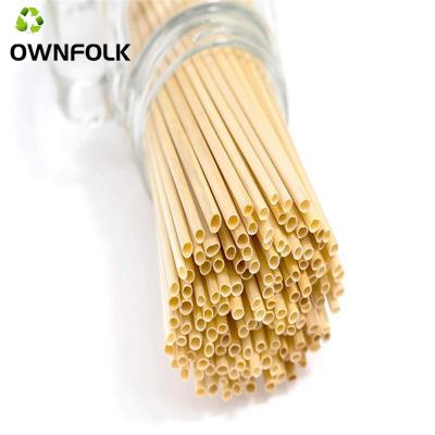 China OWNFOLK Drinking Straw Wholesale 100% Disposable Natural Bamboo Reusable Kitchen Party Drinking Straws Bar Straw for sale