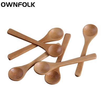 China OWNFOLK Wholesale Disposable Eco-Friendly Degradable Natural Western Tableware Bamboo Spoon for sale