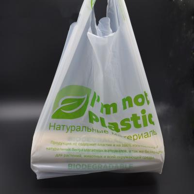 China BIODEGRADABLE Portable Degradable Plastic Waist Bag T-shirt Vest Custom Supermarket Shopping Bag for sale