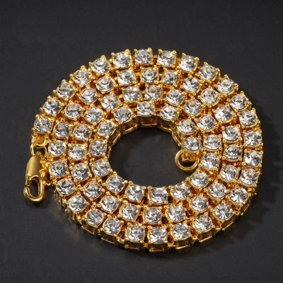 China Wholesale Hip Hop Jewelry 5.5mm Gold Tennis Chain CZ Environmental Friendly Necklace Used Barrier 16