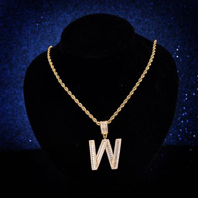 China 2021 Custom Letter Charm Fashion Women's Hip Hop Jewelry Name Necklace Gold Plated Environmentally Friendly Necklace for sale