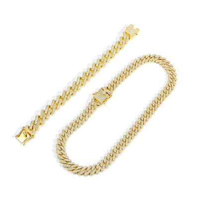 China Environmental Friendly Cuban Link Necklace Hip Hop Bling Cuban Link Necklace Alloy Chain Jewelry for sale