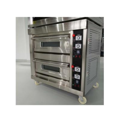 China Automatic Kitchen Equipment Timer Two Deck Bread Baking Bread Oven Pizza Electric Gas Oven for sale