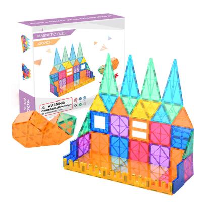 China Construction Toy Educational Toys Magnet Building Tiles Building Blocks 3D Transparent Magnetic Set for sale