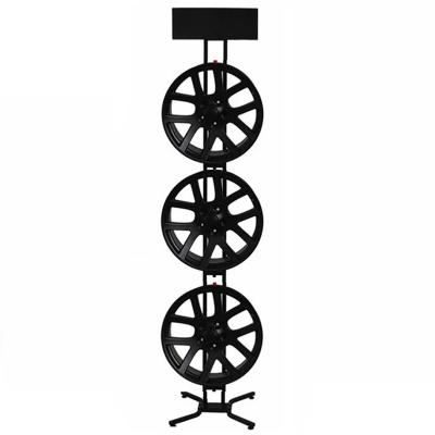 China Q235 steel car wheel display stand custom rack for exhibition and trade show for sale