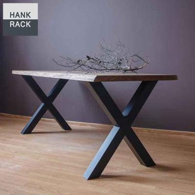 China Modern Industrial Metal Dining Table Support Steel Base X Shape Folding Table Legs for sale