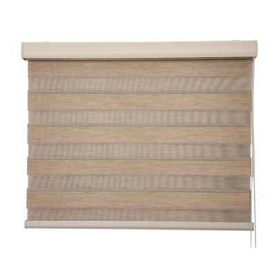 China Eclectic Manual Polyester Light-filtering Double Layer Roller Zebra Blinds Roller Blinds for sale