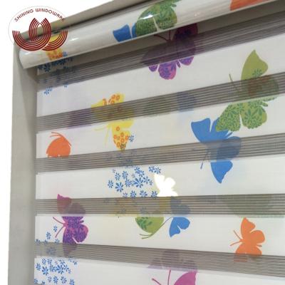 China ZEBRA STYLE 2020 New Printed Sheer Butterfly Shades Zebra Blinds Fabrics For Kids Children Room for sale