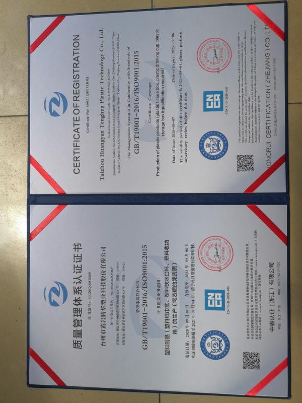 ISO9001 - Taizhou Huangyan Tenghua Plastic Technology Co., Ltd.