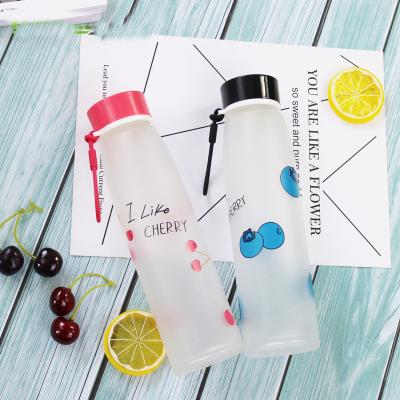 China Sustainable Portable Promotional Glass Bottle Travel Water Bottle for sale