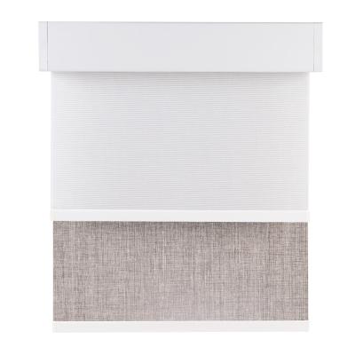 China Environmentally Friendly Custom Motorized Electric Remote Control Blackout Fabric Double Roller Blind Shades for sale