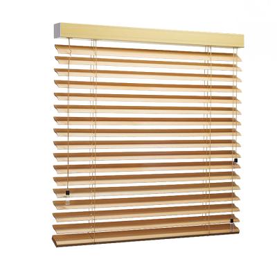 China Light weight adjustable manual curtain on sale 2021 hot sale environment friendly 50mm Venetian tied slat wood blind shades for sale