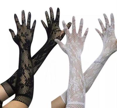 China Party Accessories Women's Ladies Party Long Mesh Fishnet Adult Black Fingerless Gloves Elegant For Bridal for sale