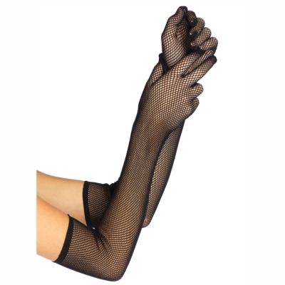 China Factory direct fashion bridal gloves net jacquard lace party accessories long finger full finger gloves for sale