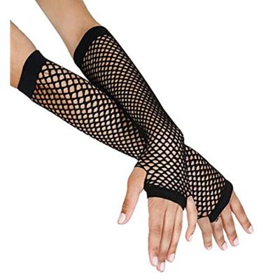 China Custom Sexy Black Fishnet Fingerless Women Gloves Nightclub Party Accessories Fingerless Gloves for sale