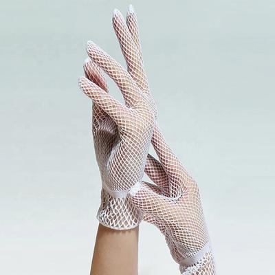 China High Quality Seamless Gloves Women Dance Costume Lace Mesh Fishnet Gloves for sale