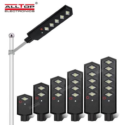 China ROAD ALLTOP integrated outdoor ABS 50w 100w 150w 200w 250w 300w all in one solar LED street light for sale