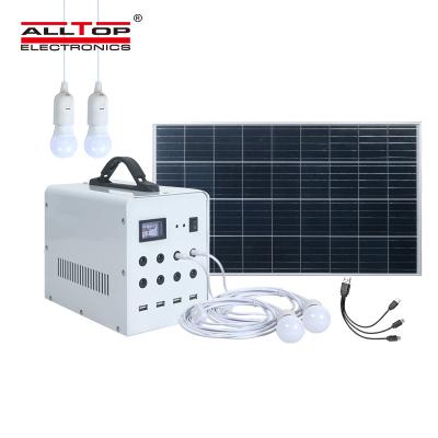 China ALLTOP High Brightness Solar Power Bank 50w Mini Home Solar Lighting System for sale