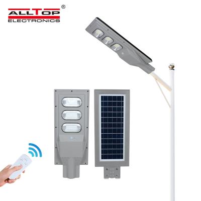 China ROAD ALLTOP all in one ABS ip65 outdoor waterproof motion sensor 30w 60w 90w 120w 150w led solar street light with pole for sale