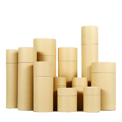 China Recyclable Custom Food Grade Cylinder Kraft Paper Cardboard Round Biodegradable Paper Tube Jemstone Packaging Boxes for sale