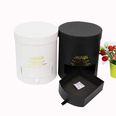 China Recycled Materials China OEM Round With Divider Acrylic Long Stem Acrylic Flower Box for sale