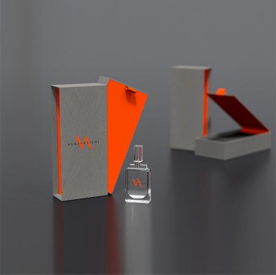 China Jemstone Recyclable Luxury Scent Perfume Packaging Glass Paper Box With Double Door for sale