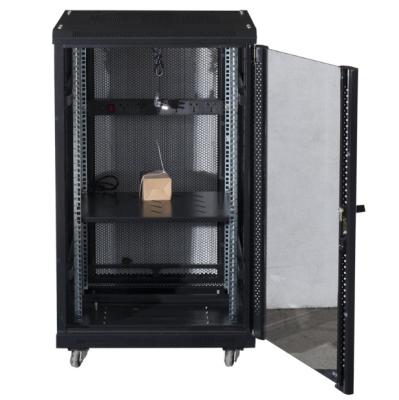 China Outdoor Location Network Equipment Telecom Cabinet Enclosure 18U 600x600x1000mm Inch Rack With Air Conditioner for sale