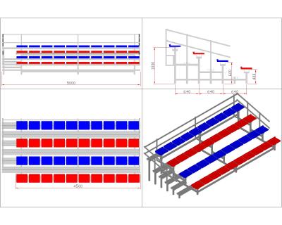 China Guangzhou Sgaier Aluminum Truss Benches for Retractable Bleach Bleachers Folding Bleachers for sale