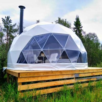 China Long Life 6M 8M 10m Pvc Hotel Room Geodesic Pvc Hotel Room Garden Igloo Igloo Glamping Dome Tent for sale