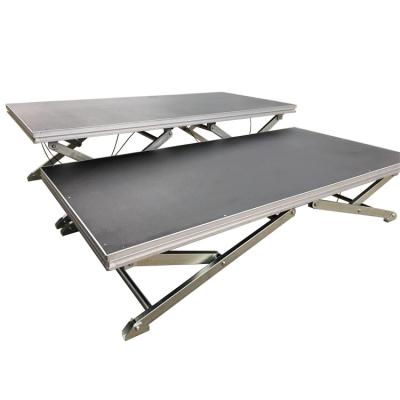 China New Design Durable Aluminum X Shape Portable Folding Scissor Stage Platform 1m x 2m for sale