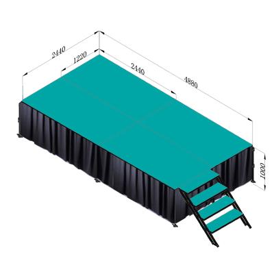 China Durable 4x4ft Aluminum Stage Deck Outdoor Concert Stage Design for sale