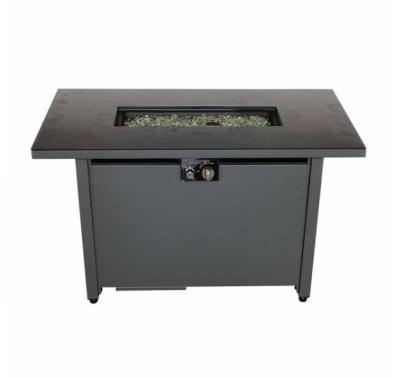 China Auto Ignition RS-R43002A-3 Patio Gas Propane Fire Pit Stored Rectangular Smokeless Outdoor Table with Windshield Cover and Lid for sale