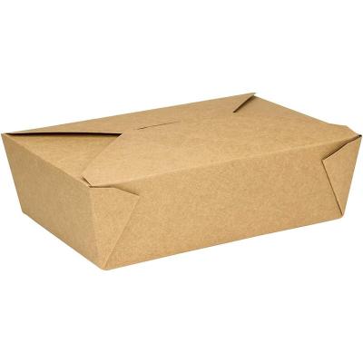 China Recyclable Logo Fast Food Box Disposable Kraft Paper Packaging Custom Printing Takeout Takeout Box Paper Takeaway Food Packaging for sale