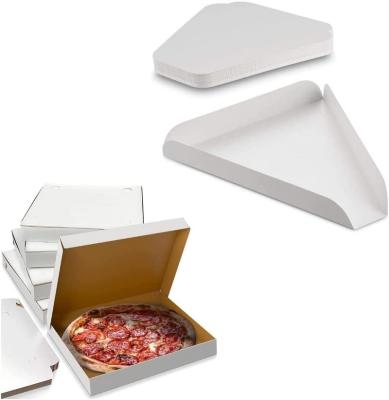 China Recycled Materials Hoard Custom White Cardboard Disposable Pizza Slice Wedge Tray Container Boxes Pizza With Logo for sale