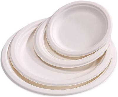 China White Paper Plate Disposable Party Supplies Party Supply 100% Bagasse Disposable Paper for sale